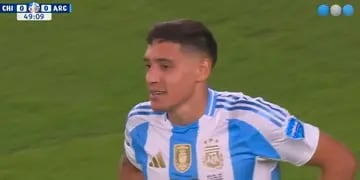Nahuel Molina llegó hasta el fondo y, luego de un pase de Messi, tuvo la apertura del marcador para Argentina ante Chile por Copa América