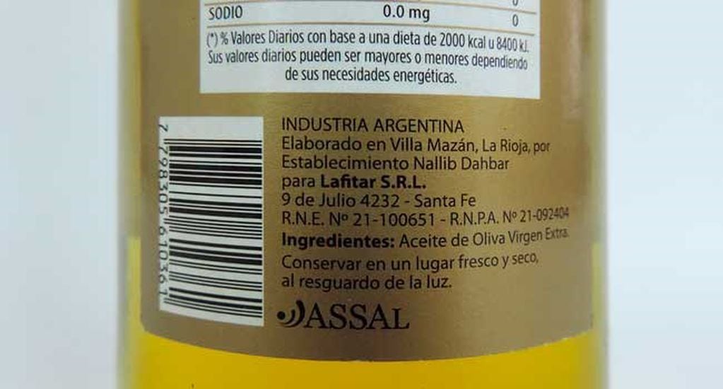 Alerta alimentaria por una marca de aceite de oliva. (Assal)