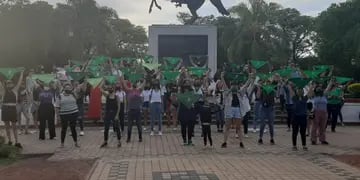 Manifestación a favor del aborto en Rafaela