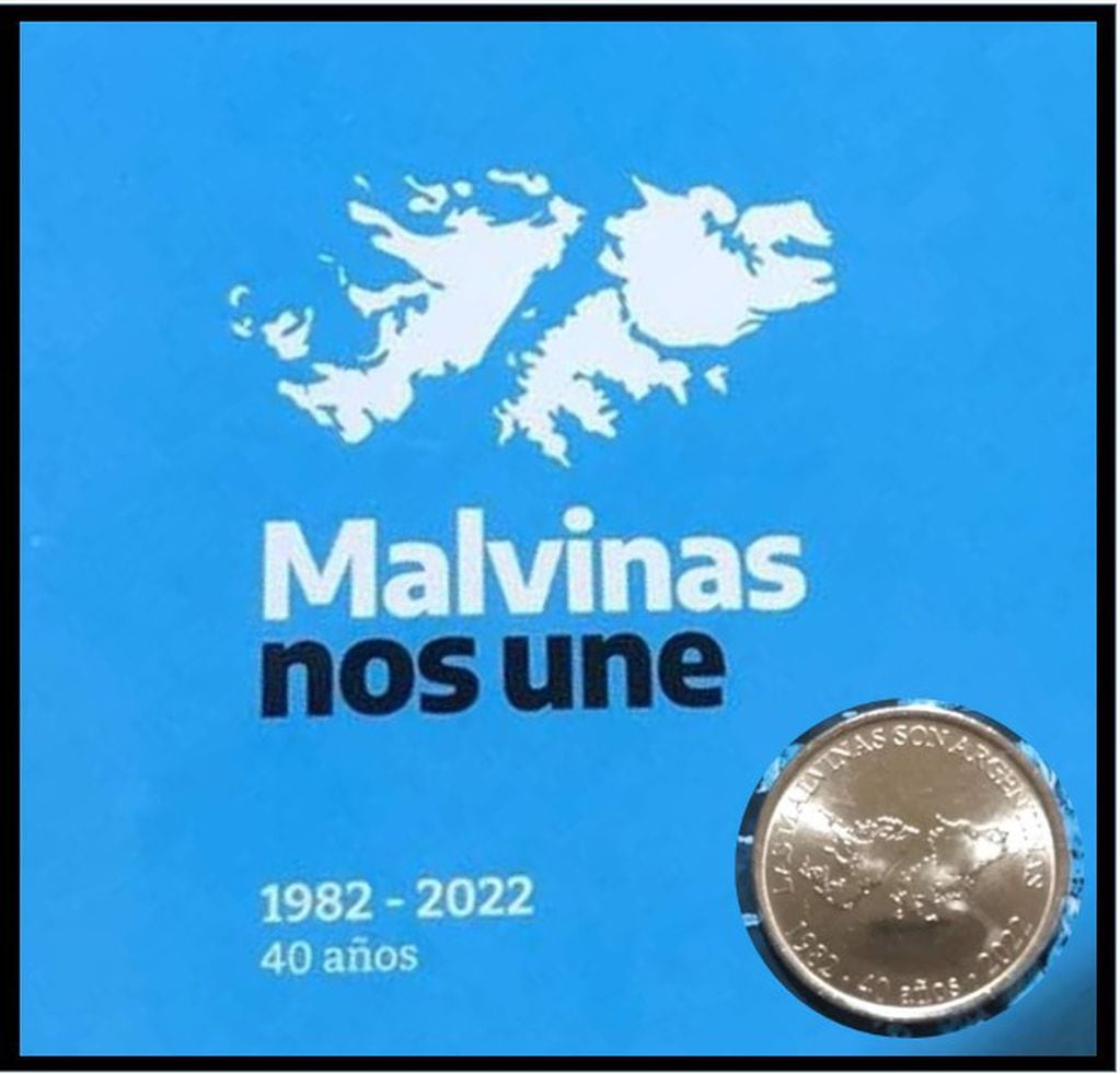  medallas conmemorativas “Malvinas 40 años” acuñada por la Casa de la Moneda.