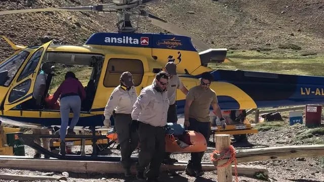 andinista rescatada en el Cerro Aconcagua.