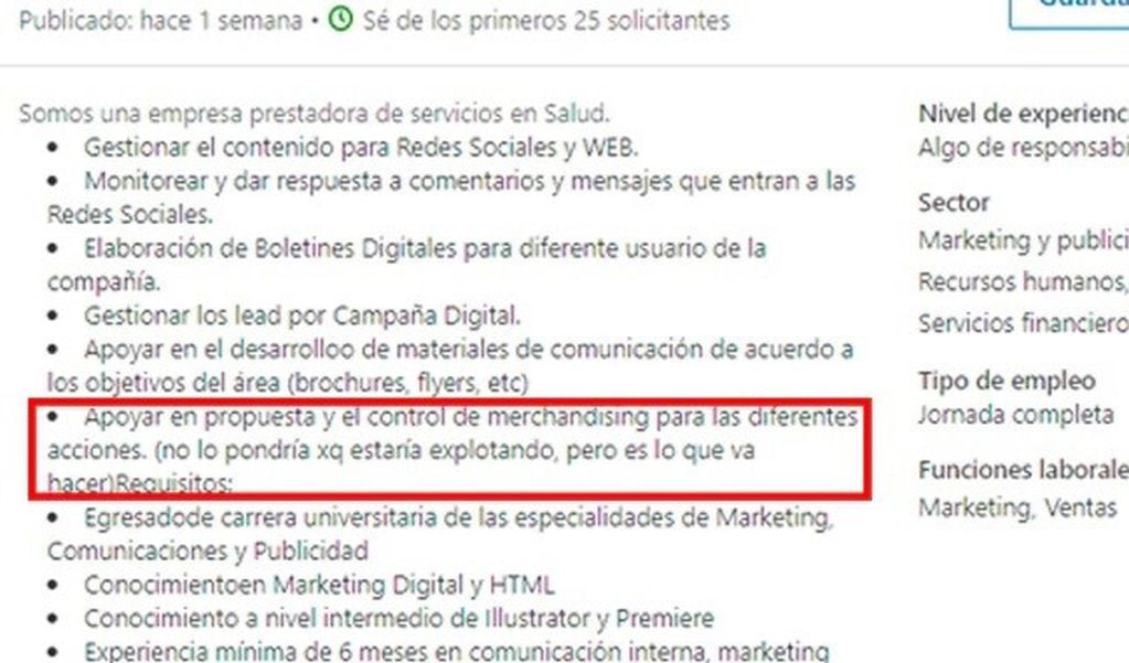El tremendo error de una empresa peruana en una convocatoria laboral (Web)