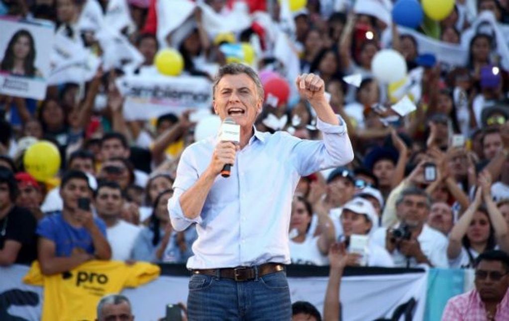 El presidente Mauricio Macri, en campaña.