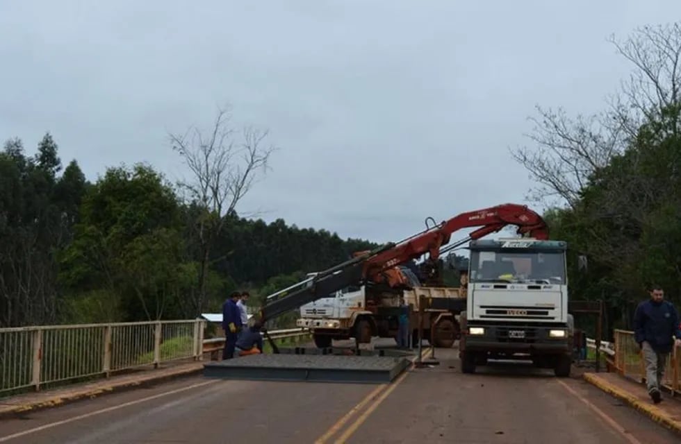 Se iniciaron las obras en el puente Cuñá Pirú. (Foto: El Territorio)