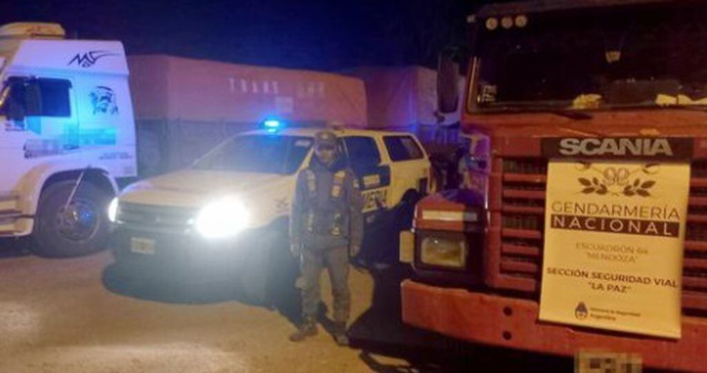 Dos camiones provenientes desde Córdoba fueron detenidos en el ingreso a Mendoza con un cargamento de maíz ilegal.
