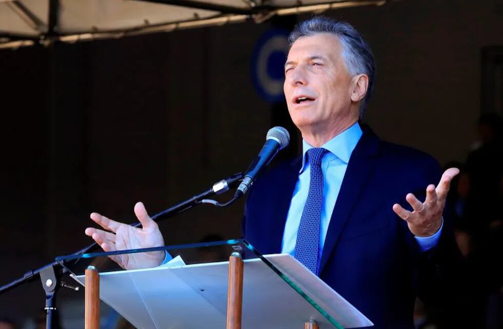 Handout picture released by Noticias Argentinas showing Argentine President Mauricio Macri delivering a speech during the inauguration ceremony of the 133th Rural Exhibition, in Buenos Aires, on August 3, 2019. (Photo by Hugo Villalobos / NOTICIAS ARGENTINAS / AFP) / RESTRICTED TO EDITORIAL USE - MANDATORY CREDIT AFP PHOTO / NOTICIAS ARGENTINAS/ HUGO VILLALOBOS - NO MARKETING - NO ADVERTISING CAMPAIGNS - DISTRIBUTED AS A SERVICE TO CLIENTS
