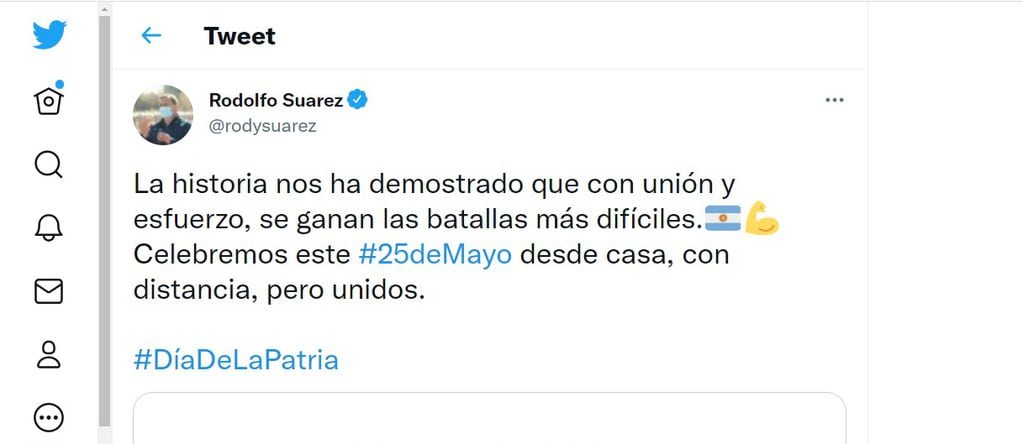 El saludo de Suarez por el 25 de Mayo.