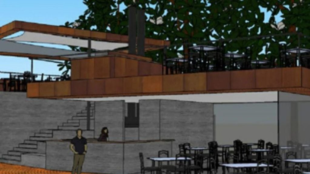 Maqueta del futuro restaurante que se construirá en el Cerro de la Gloria.