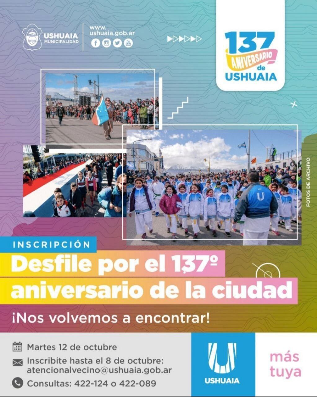 La Municipalidad convoca a participar del tradicional desfile por el aniversario de la ciudad