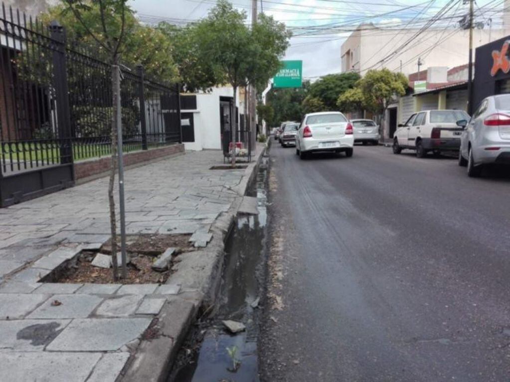 Desbordaron las cloacas en un tramo de la calle Bolívar