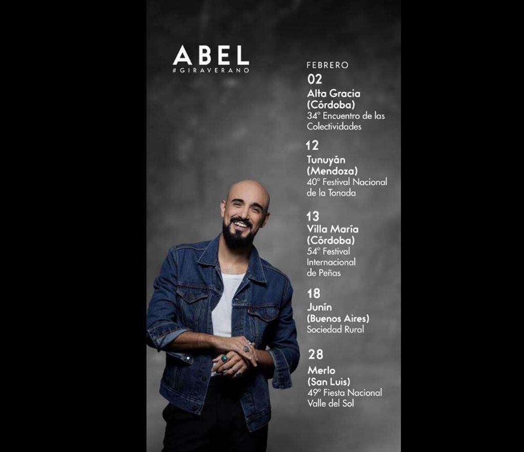 Abel Pintos confirmó su show en Mendoza. 