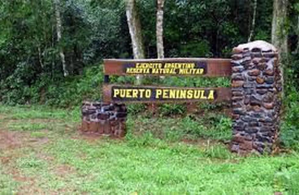Entrada a la Reserva Natural Militar de Puerto Península. (WEB)