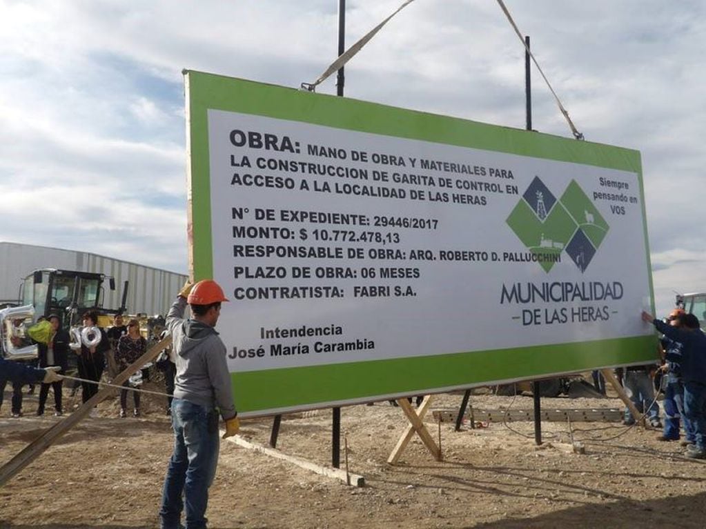 inicio obra de garita acceso a Las Heras