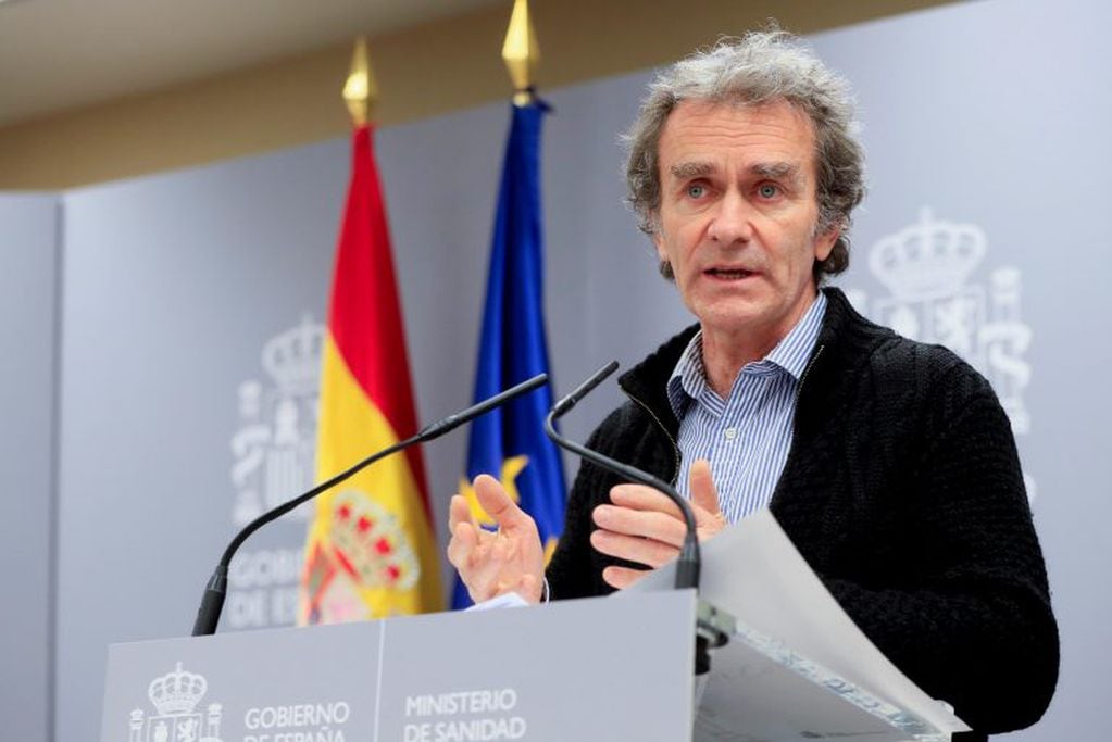 Fernando Simón al informar sobre la evolución y seguimiento del coronavirus en España. (EFE)