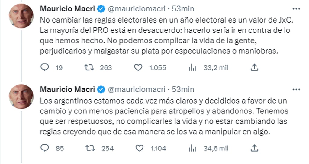 Mauricio Macri sobre el desdoblamiento de los comicios en CABA.