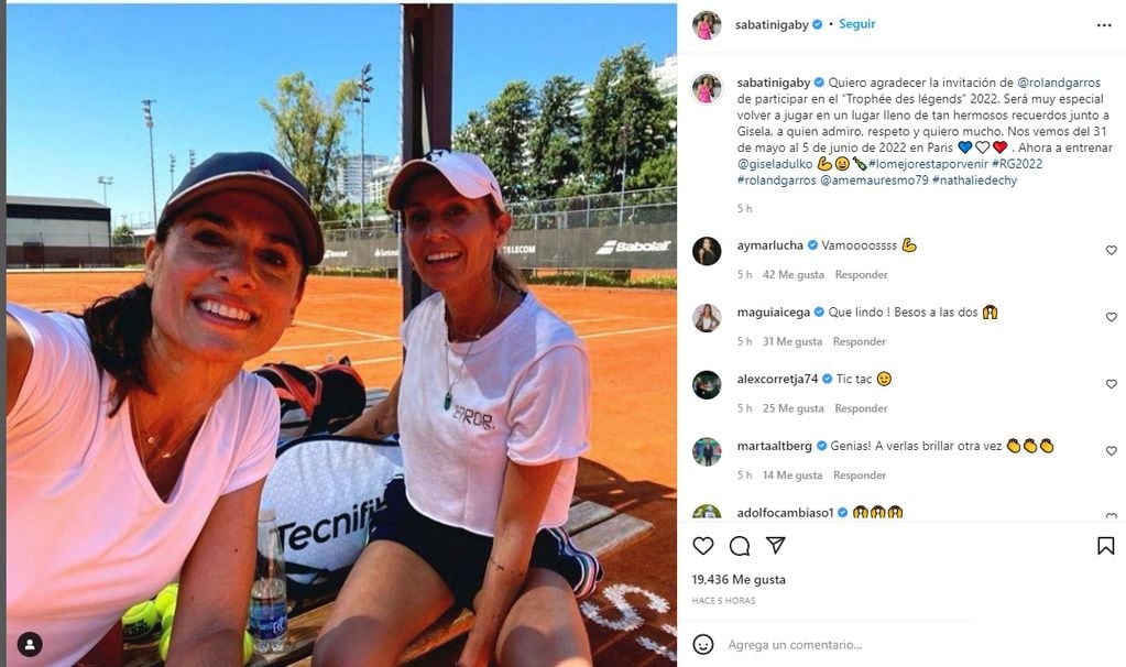 Gabriela Sabatini confirmó su regreso al tenis.