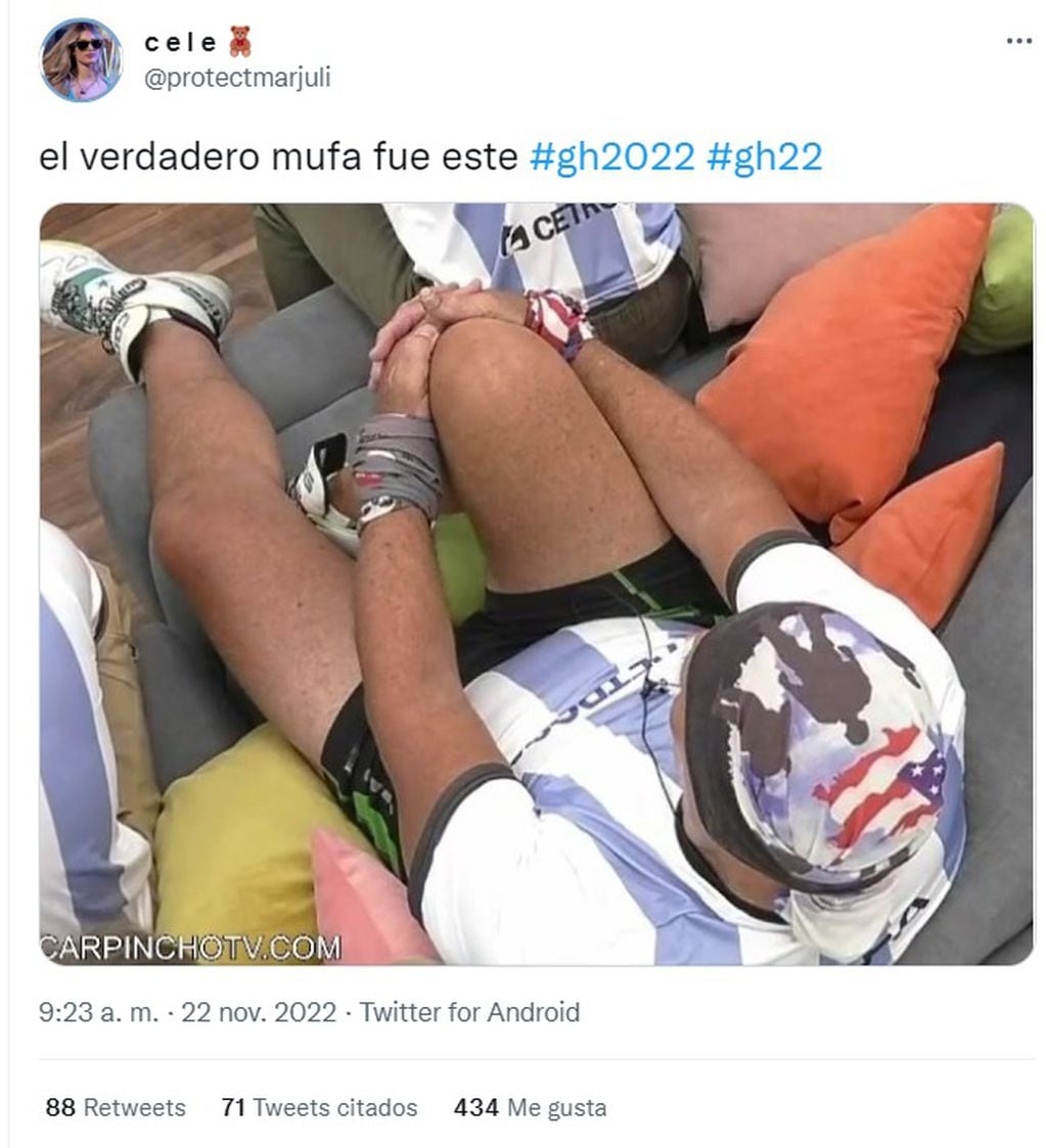 Repudio en redes sociales a Alfa de Gran Hermano por rechazar la bandera de Argentina (Twitter)