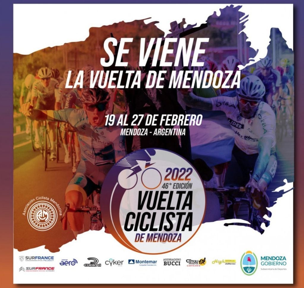 La 46° Vuelta Ciclista de Mendoza, que se desarrollará entre el sábado 19 y el domingo 27 de febrero.
