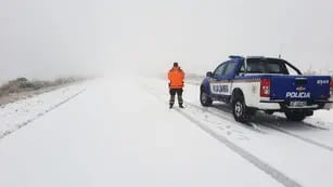 Fuerte nevada en las Altas Cumbres. (Policía de Córdoba, División Traslasierra)