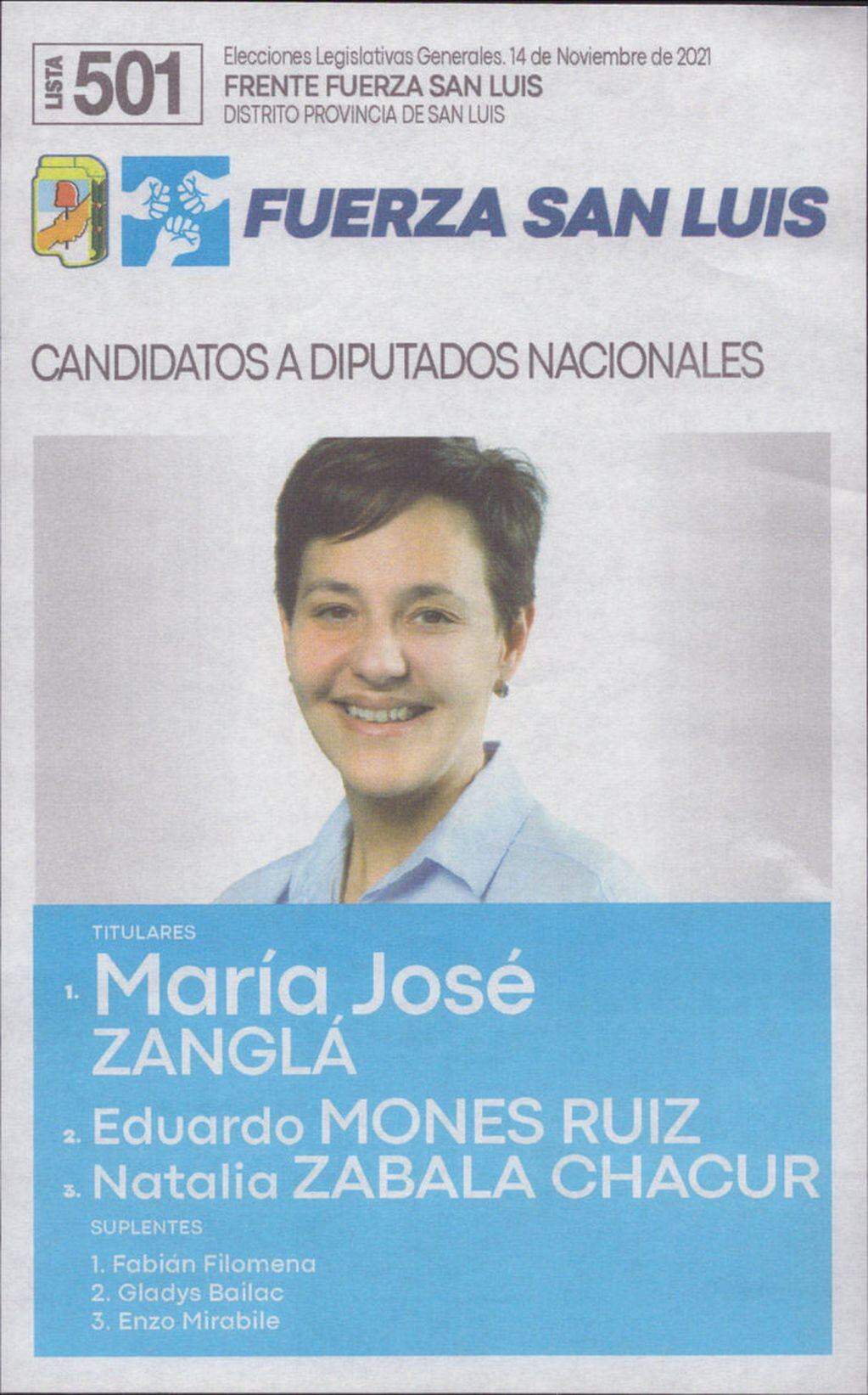María José Zanglá, candidata a Diputada Nacional por Fuerza San Luis