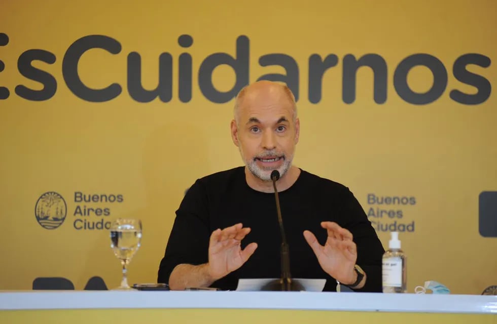 Horacio Rodríguez Larreta habla en conferencia de prensa. (Foto: Federico López Claro)