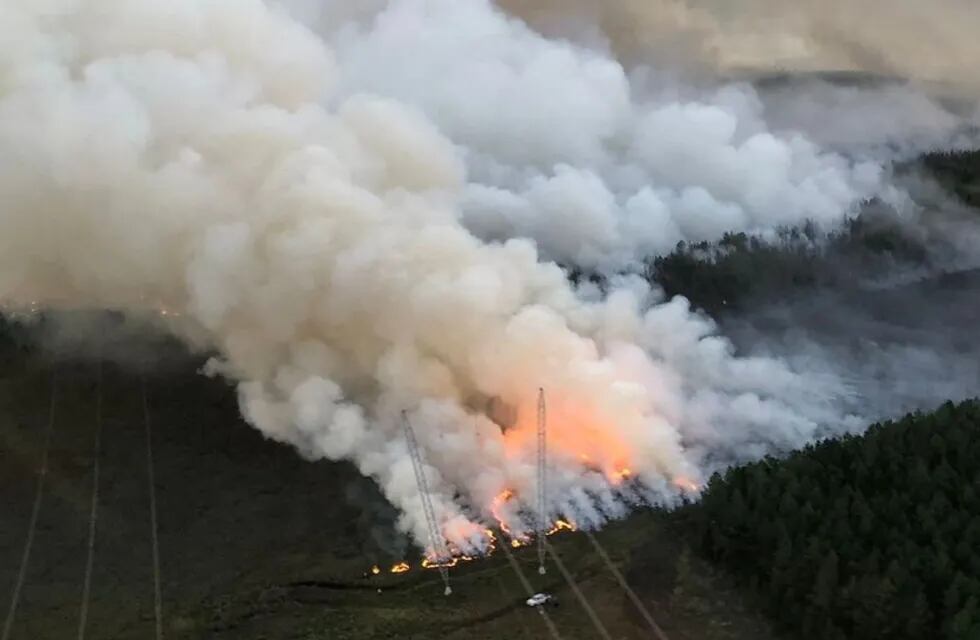 Así está el incendio en la localidad de Villa Olivari, Corrientes.