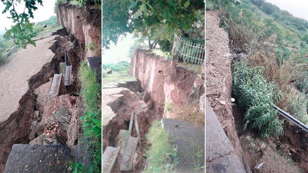 Tras el temporal, así está hoy la grieta de Diamante