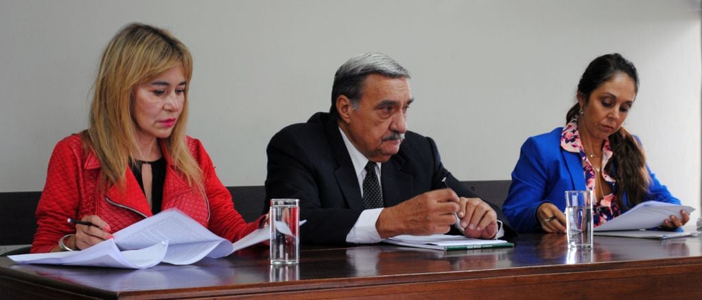 El Tribunal está integrado por el juez Mario Ramón Puig, presidente de trámite, y las juezas Ana Carolina Pérez Rojas (der.) y María Margarita Nallar (izq.).