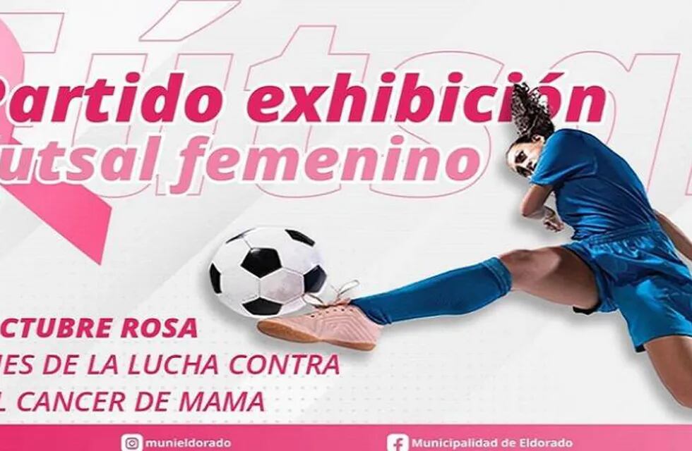 En el Mes Rosa, Eldorado contará con un partido exhibición de Futsal Femenino.