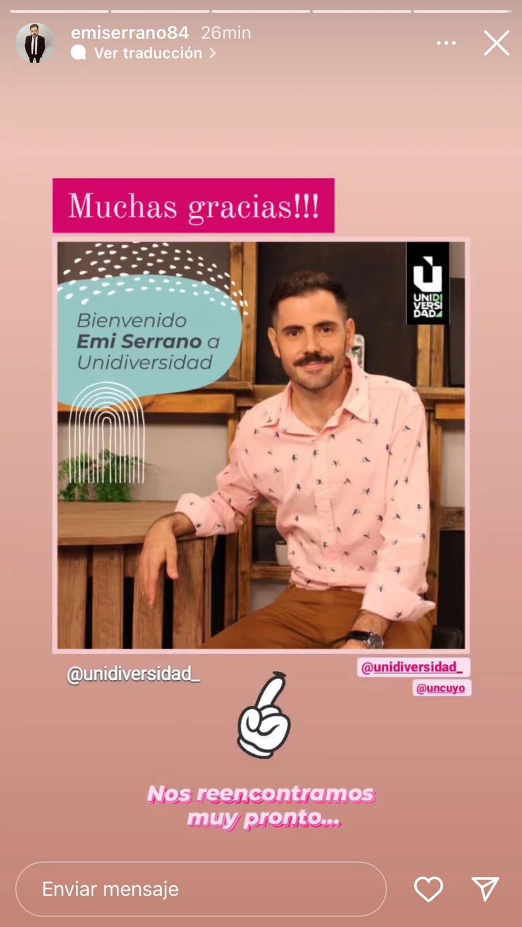 Emiliano Serrano se pasó a Unidiversidad.