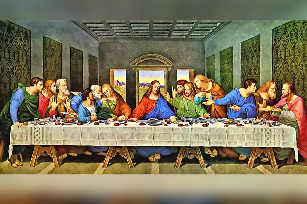 La famosa imagen de la última cena de Jesús, donde 13 fueron loas participantes de ella.