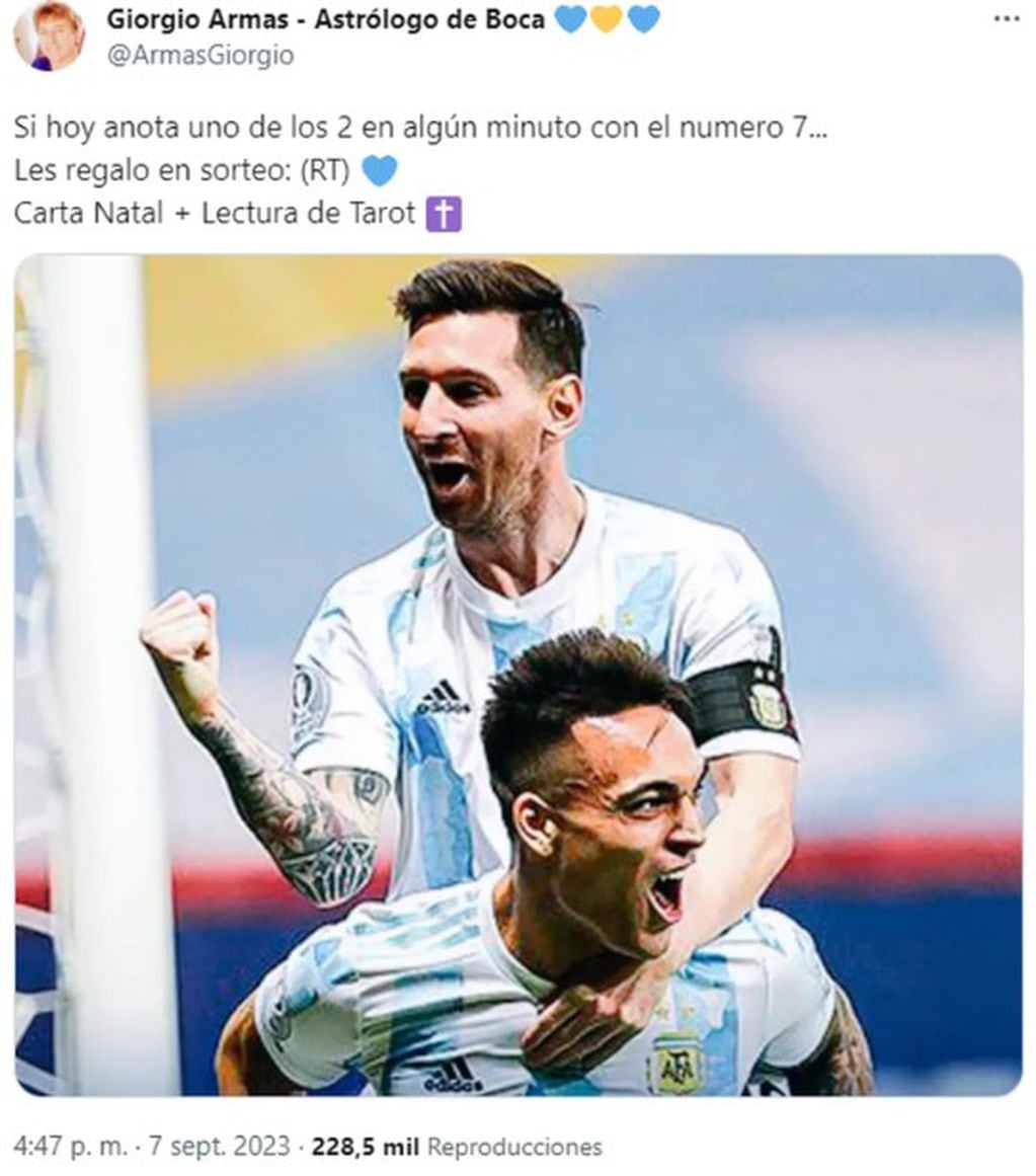 Giorgio Armas predijo el gol de Lionel Messi ante Ecuador.