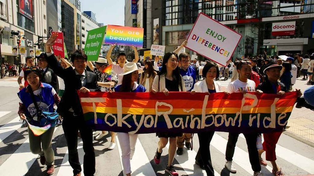 Reclamos de la comunidad LGBTIQ+ en Tokio, Japón.