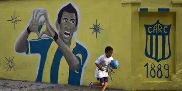 Mural de Ángel Di María en Rosario