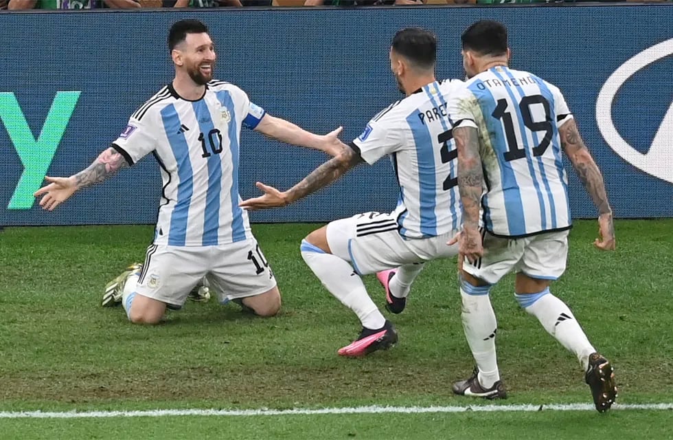 Lionel Messi después de marcar el tercer tanto del partido.