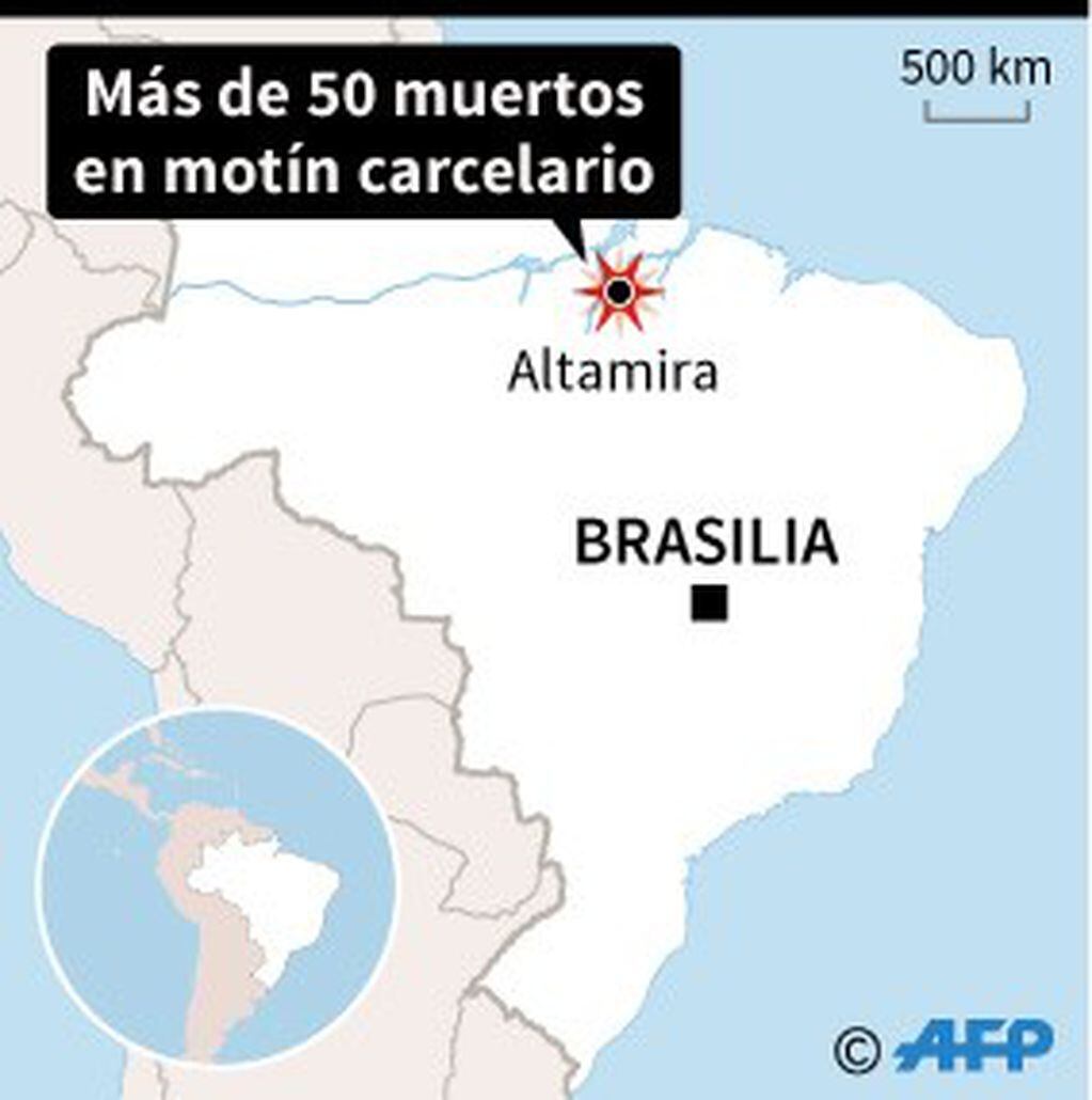 Lugar donde ocurrió el motín en Brasil. (AFP)