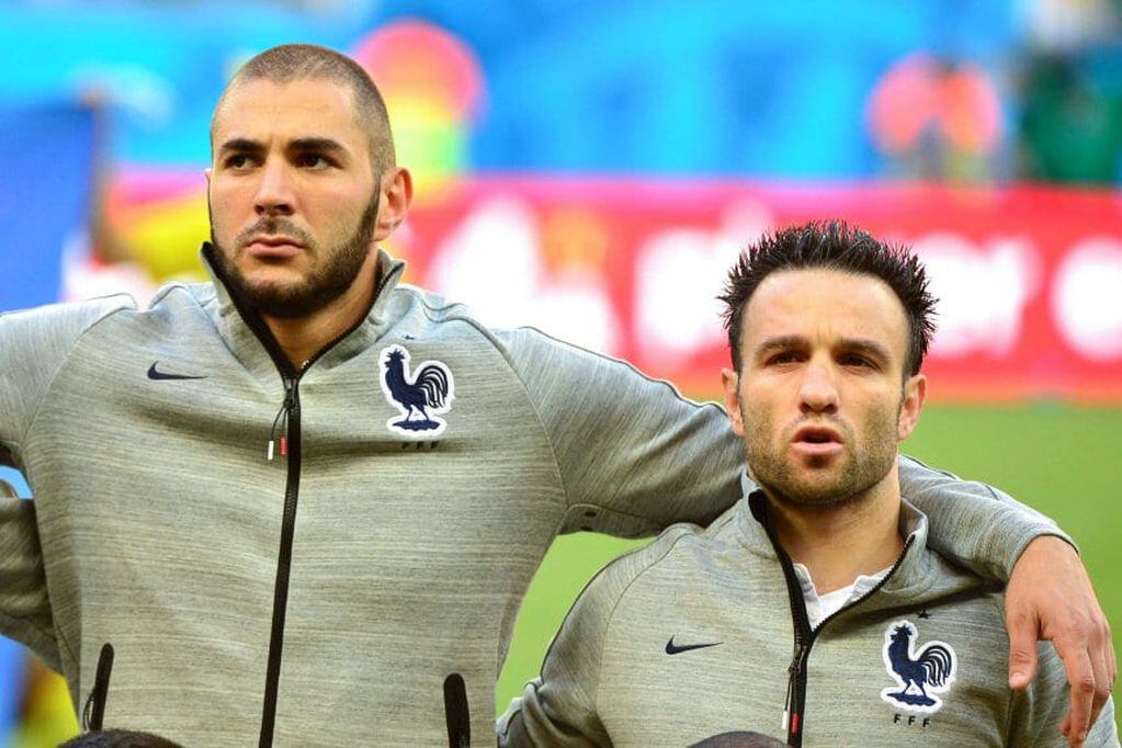 Karim Benzema y Mathieu Valbuena en la selección de Francia.