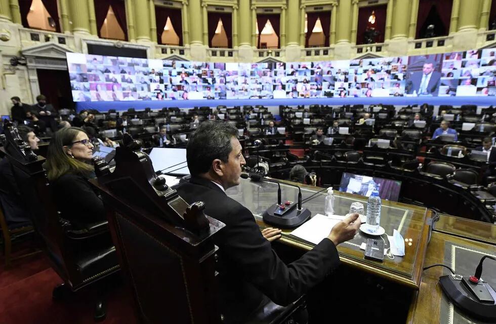 Sergio Massa presidiendo una sesión en Diputados. (Congreso)