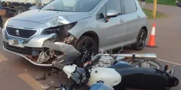 Choque en San Vicente dejó a un motociclista herido