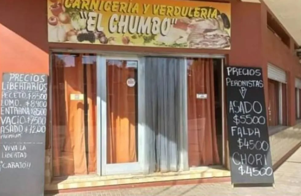 Una carnicería puso distintos precios para “libertarios y peronistas” y es furor en redes. Foto: Gentileza