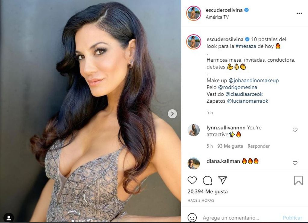 Silvina Escudero derritió Instagram con su vestido para la mesaza de Mirtha.
