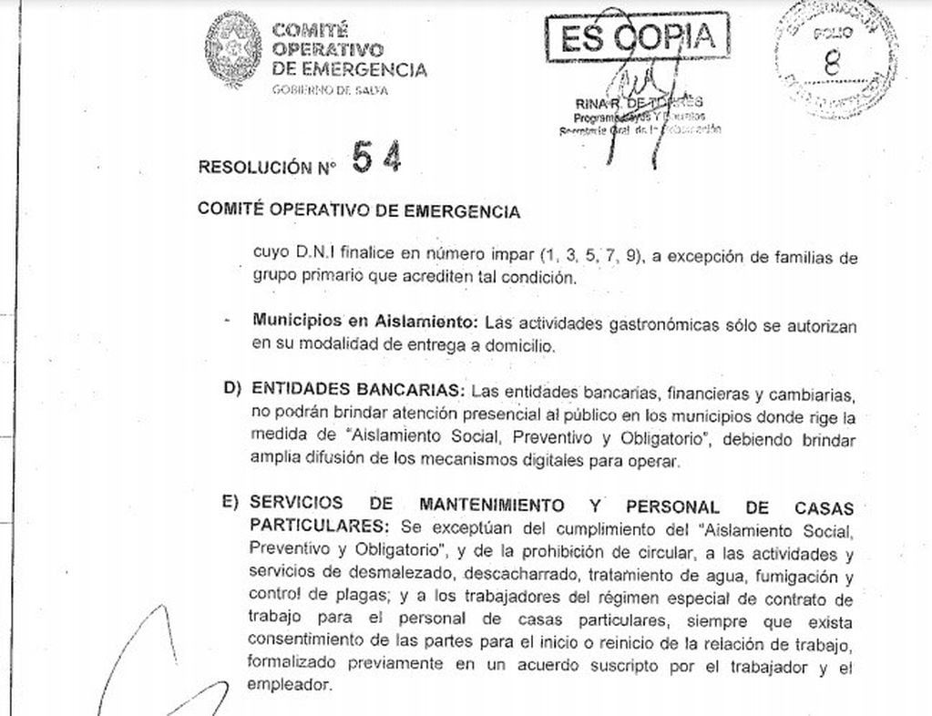 El COE resolvió autorizar la actividad "siempre que exista consentimiento de las partes". (Gobierno de Salta)