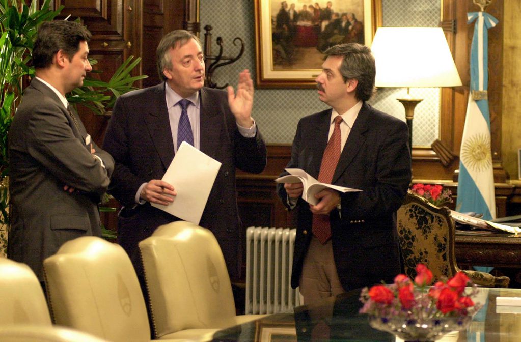 Horacio Rosatti junto a Néstor Kirchner y Alberto Fernández. 
Foto Archivo Clarín