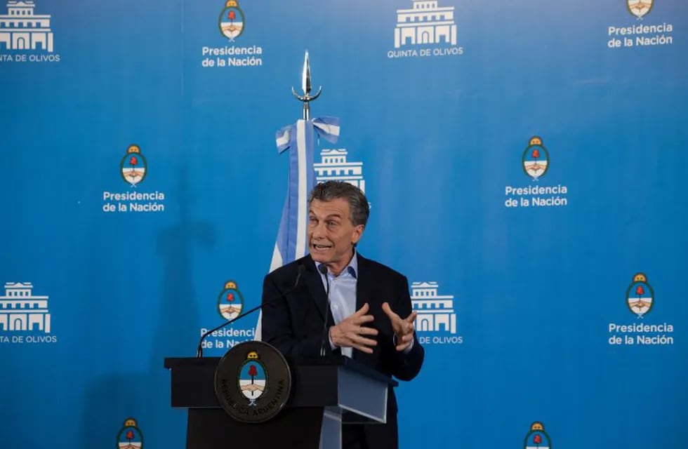 Mauricio Macri, Argentina's president, speaks during a press conference at the Quinta de Olivos presidential residence in Buenos Aires, Argentina, on Wednesday, July 18, 2018. Just after Macri completed 30 months in office, inflation looks set to jump to a staggering 30 percent by the end of the year. Photographer: Erica Canepa/Bloomberg