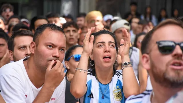 Futbol, festejos Argentina vs Polonia