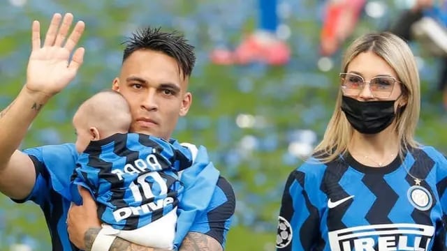 Agustina Gandolfo compartió las fotos del festejo de Lautaro Martínez con el Inter.