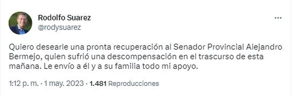 El mensaje del gobernador para Alejandro Bermejo.