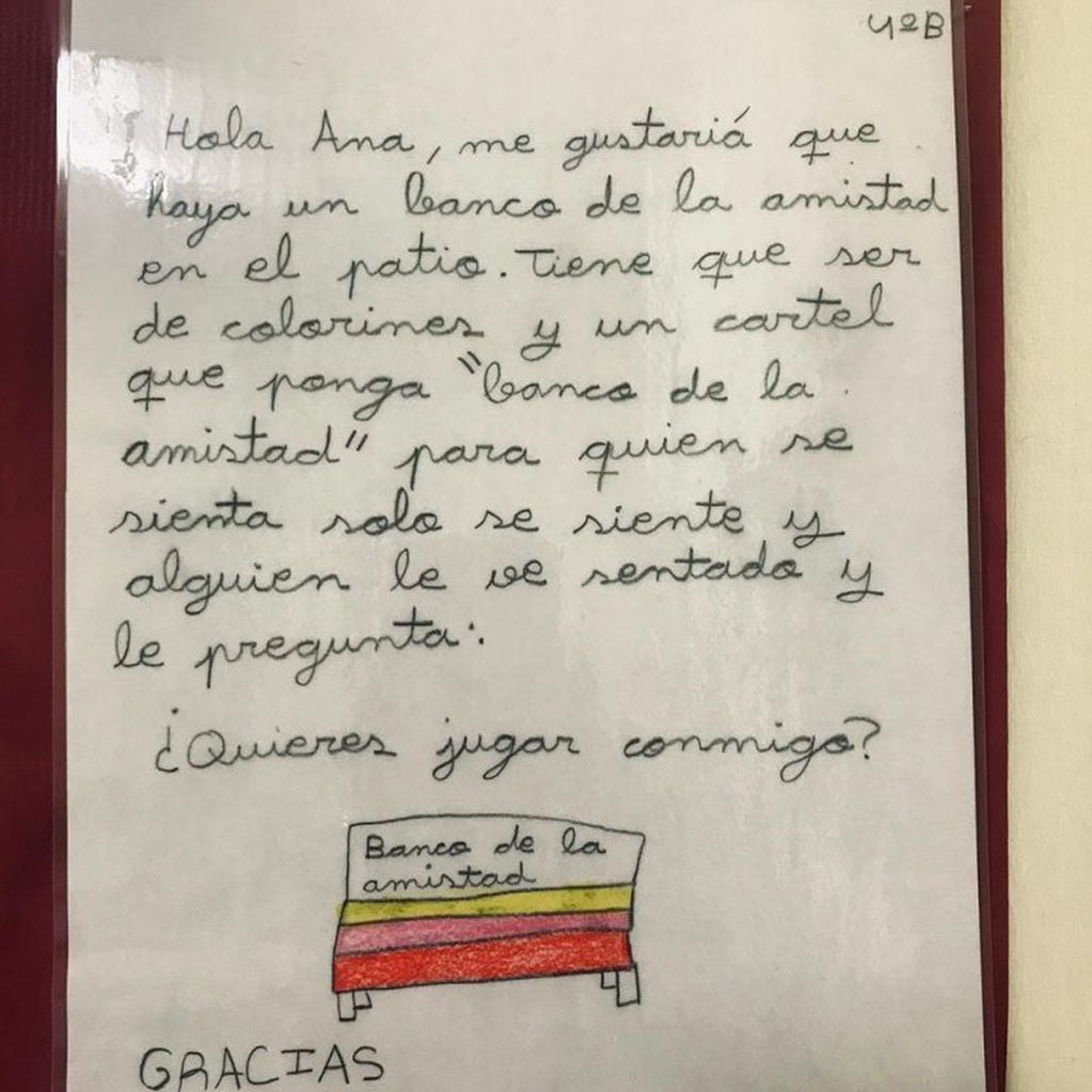 La carta de una alumba de cuarto grado de un colegio de España que se volvió viral en las redes sociales