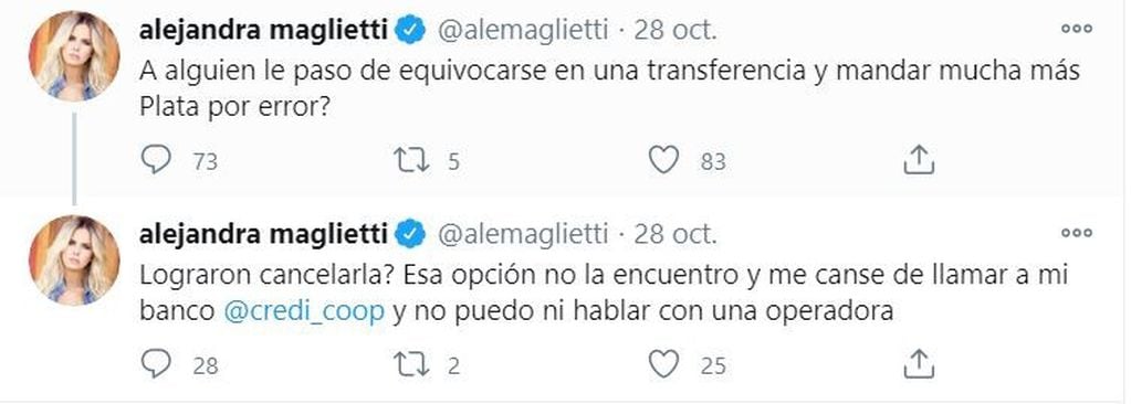 Alejandra Maglietti (Captura Twitter)