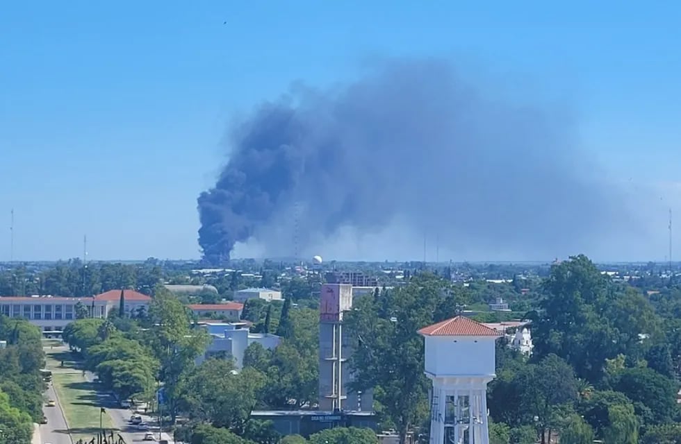 Así se veía la columna de humo desde el Parque de las Tejas.